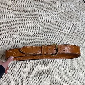 Bianchi Brass Leather Belt #B31 Size 38